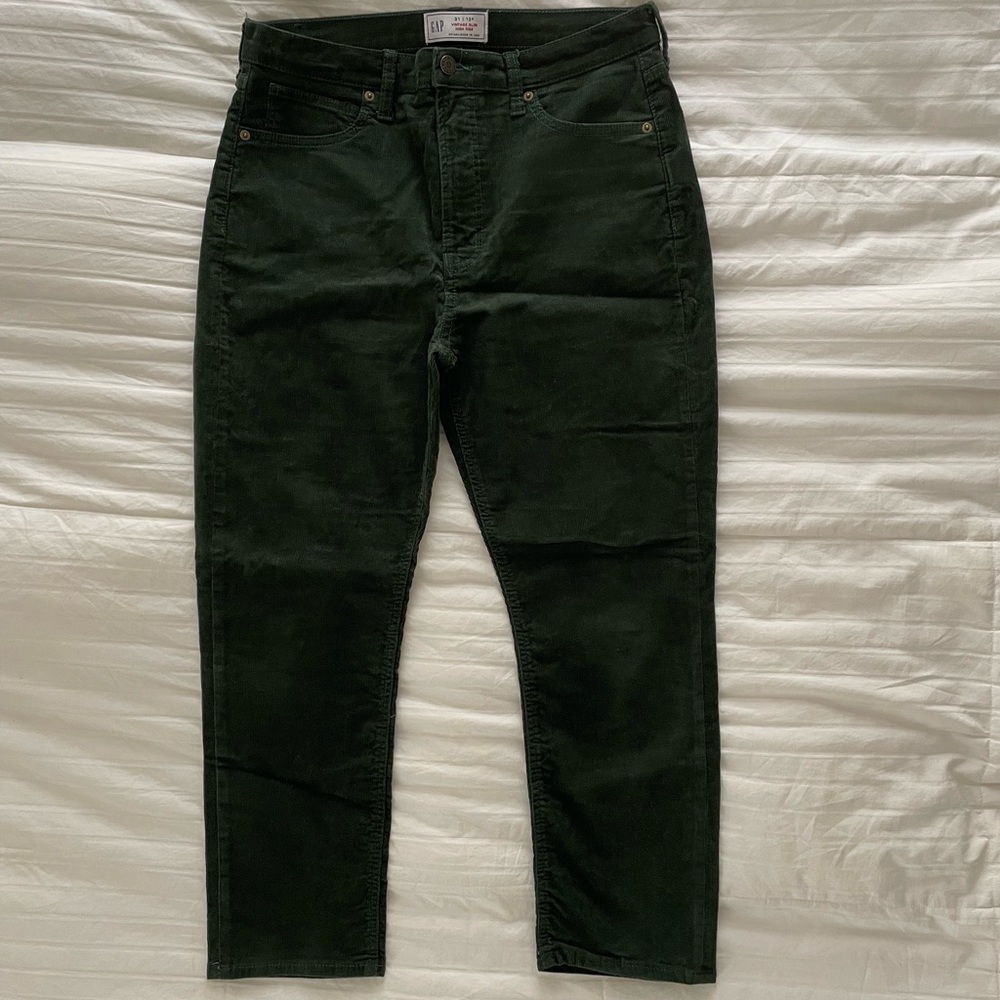 Vintage Slim High Rise Corduroy Pants